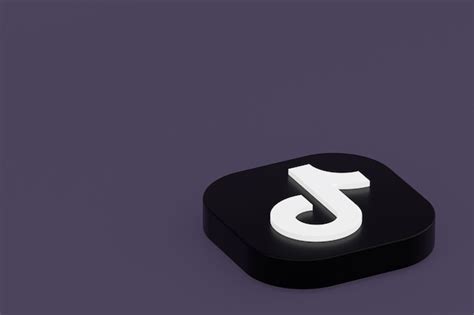 Premium Photo | Tiktok application logo 3d rendering on Purple background