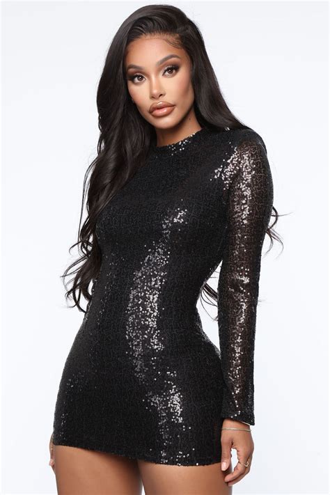 Bundle Of Fun Sequin Mini Dress Black Fashion Nova Dresses