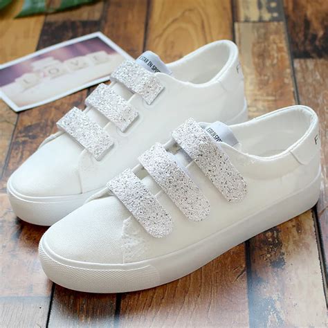 2018 Spring Autumn New Sneakers Women Hookandloop Breathable Casual Shoes