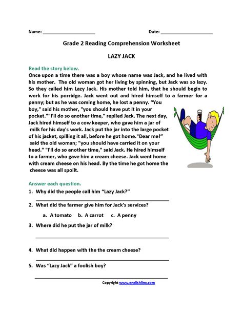 Second Grade Worksheets Reading