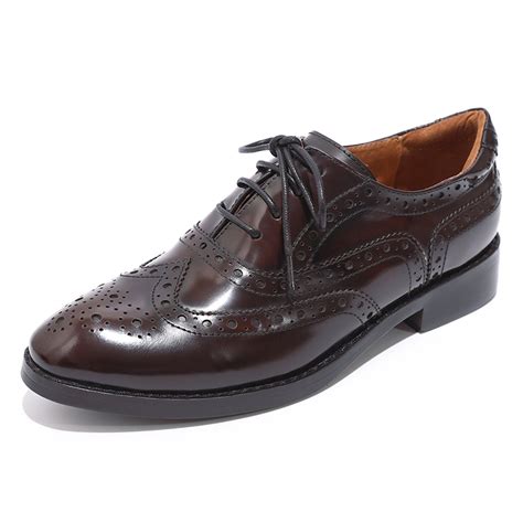 Buy Mona Flying Women S Leather Perforated Lace Up Brogue Wingtip Derby