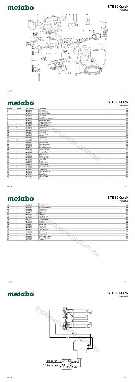 Metabo STE 80 Quick 06100190 Spare Parts