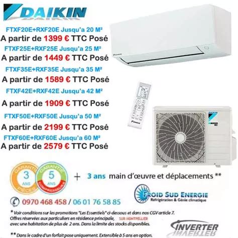 Climatiseur Monosplit R Versible Daikin Sensira Ftxf