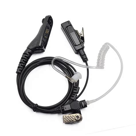 Xqf Police Air Tube Earpiece Headset Mic For Motorola Cb Ham Radio