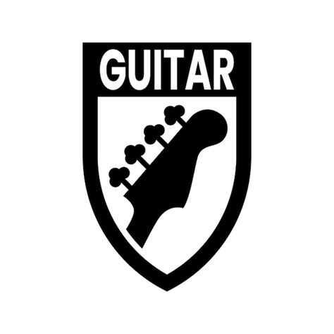 Vector De Dise O De Logotipo De Escudo De Guitarra Vector Premium