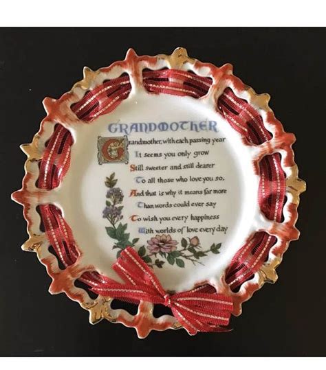 Grandmother Poem Vintage Reticulated Plate For Mothers Etsy