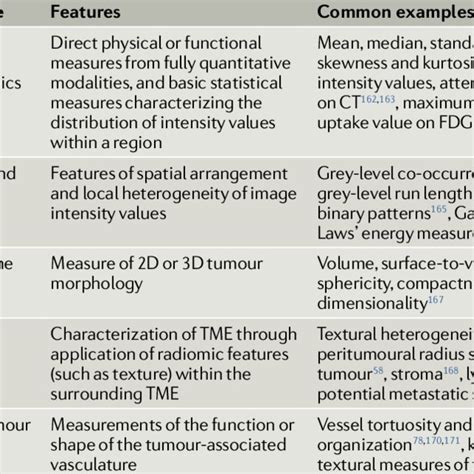 Overview Of Hand Crafted Radiomic Features Used In Oncology Download Scientific Diagram