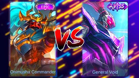 Alpha Revamped Onimusha Commander Skin Vs General Void Skin Mlbb