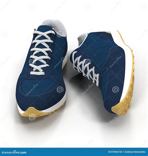 Pair Of Sport Trainers Isolated On White 3d Illustration Stock