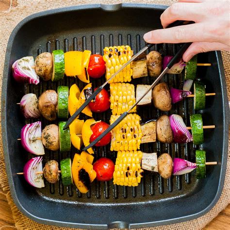 Grilled Vegetable Kabobs (+5 Marinades) - My Pure Plants