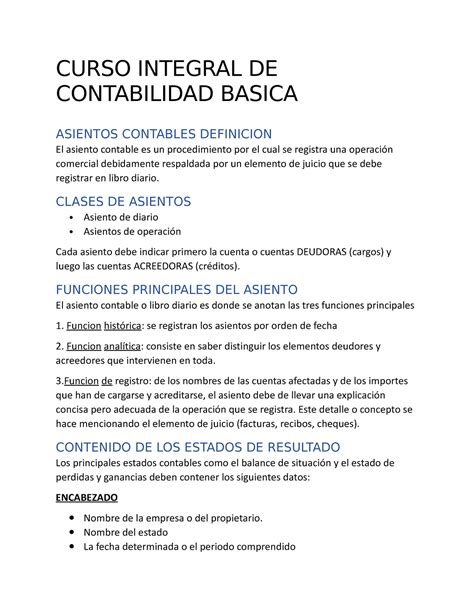 Exposicion DE Taller Contable CURSO INTEGRAL DE CONTABILIDAD BASICA