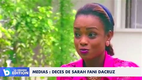 Médias Décès de Sarah Fani Dacruz YouTube