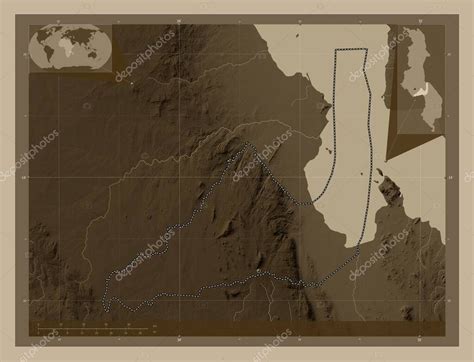 Dedza Distrito De Malawi Mapa De Elevaci N Coloreado En Tonos Sepia