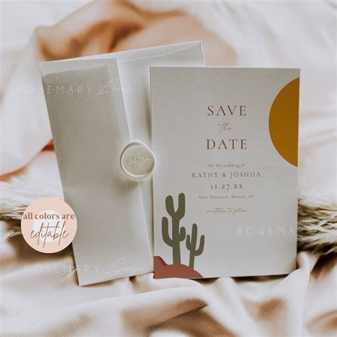 Desert Save The Date Etsy