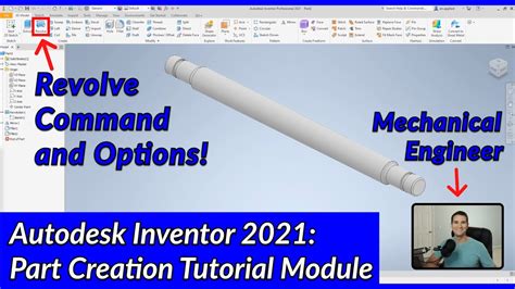 Revolve Command And Options Autodesk Inventor Part Tutorial