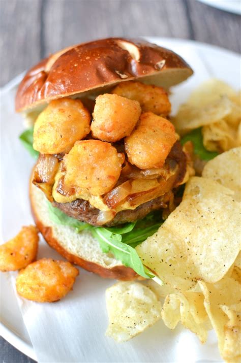 Wisconsin Brat & Cheese Curd Burgers - Simply Whisked