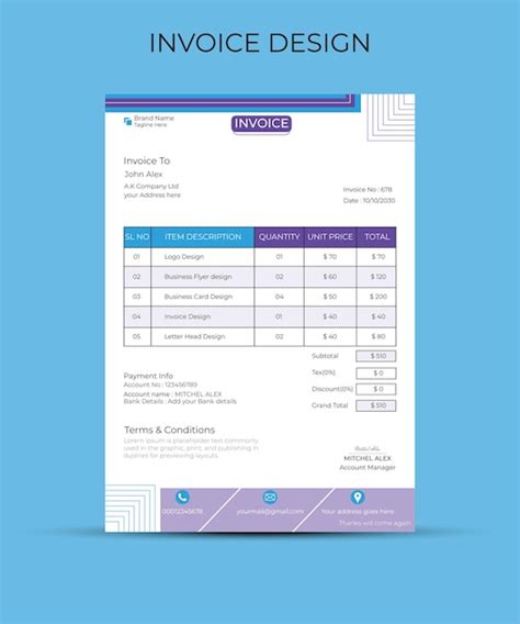 Premium Vector Invoice Template Vector Design