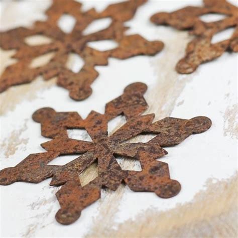 Rusty Tin Snowflake Cutouts Rusty Tin Cutouts Rusty Tin Primitives