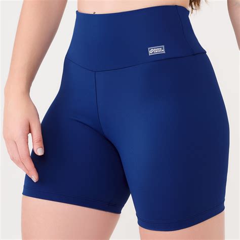 Short Basics Azul Marinho Em Suplex Poliamida Donna Carioca Moda Fitness