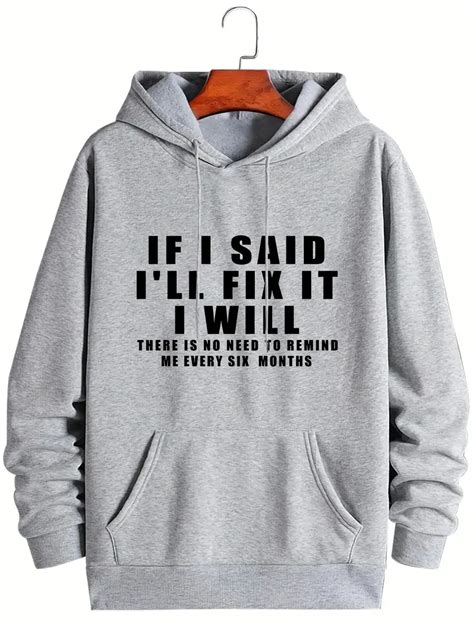 Plus Size Mens Casual Letters Graphic Print Hoodies Temu Ireland