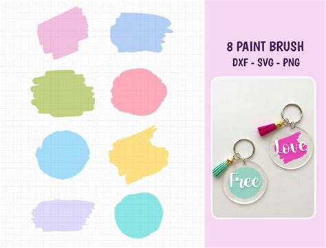 Brush Stroke Svg Keychain File For Cricut Brush Stroke Etsy UK