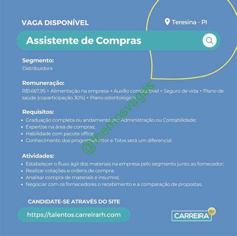 Assistente De Compras Teresina Pi Vaga S Themos Vagas