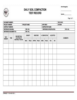 Fillable Online Y Doe Cfn Daily Soil Compaction Test Record Pdf