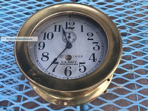 Seth Thomas Ww1 Circa Early 1900 S U S Navy Deck Clock 2