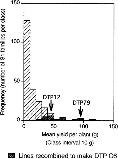 Frequency Distribution Of Yield Per Plant For 223 S 1 Families Of Download Scientific Diagram