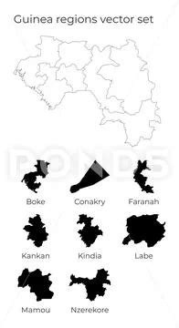 Guinea Map With Shapes Of Regions Blank Vector Map Of The Country With