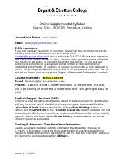 Mccg Supplemental Syllabus May Docx Online Supplemental