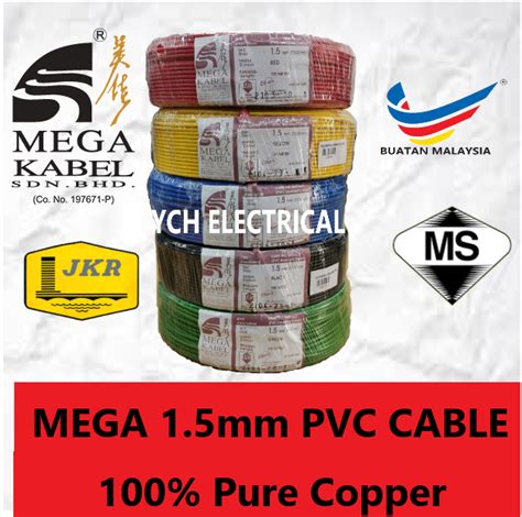 Meter Mega Kabel Mm Pvc Insulated Cable Pure Copper Sirim