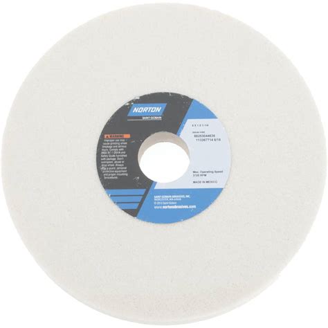 Norton Surface Grinding Wheel 8 Dia 1 Thick 1 14 Arbor 46 Grit Msc Direct