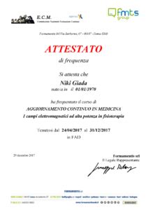 Attestato Campi Elettromagnetici Attestato Frequenza Studio Physiogym