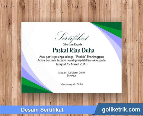 30 Template Sertifikat Seminar Nasional Dan Pelatihan Format Word Dan Cdr Gratis Goliketrik