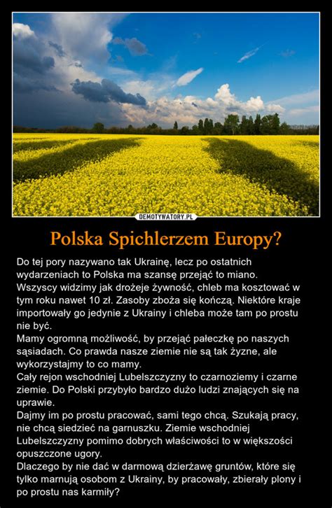 Polska Spichlerzem Europy Demotywatory Pl