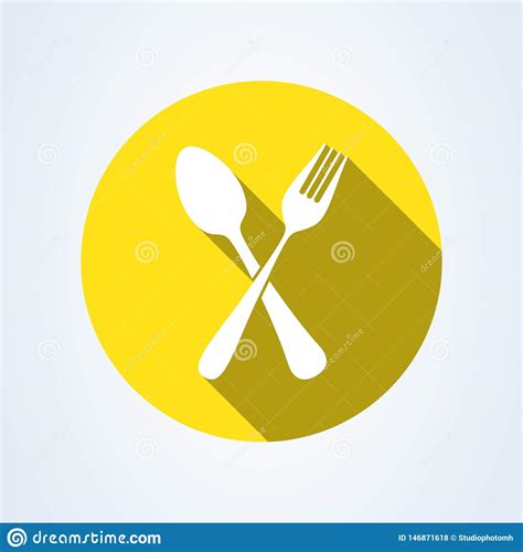 Fork Y Cuchara Cruzadas Icono Aislado En El Fondo Blanco Ilustraci N