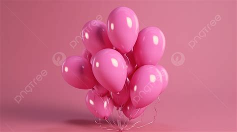 Pink Balloons On Pink Background, 3d Illustration Of 28th Pink Balloons ...