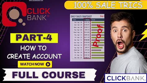 Part 04 Creating Your Clickbank Account In Easy Steps Clickbank For