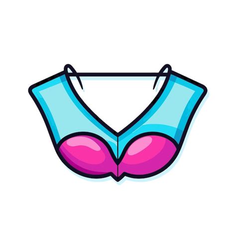 Un Bikini Bleu Avec Une Bordure Rose Et Bleue Est Montr Vecteur Premium