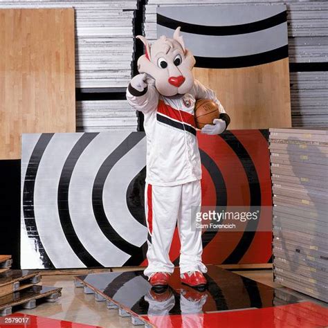 The Portland Trail Blazers mascot, "Blaze", poses for a portrait ...