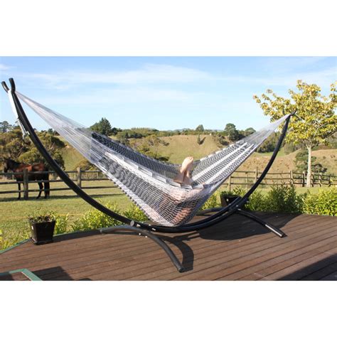 Metal Arc Hammock Stand And Mexican Thick Cord Hammock Package