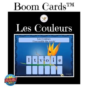 Les Couleurs French Colours Word Scramble Boom Cards By My Teapot