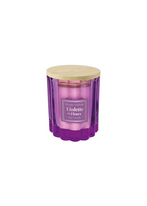 Bougie Végétale Violette en Fleurs 100g Esprit Provence