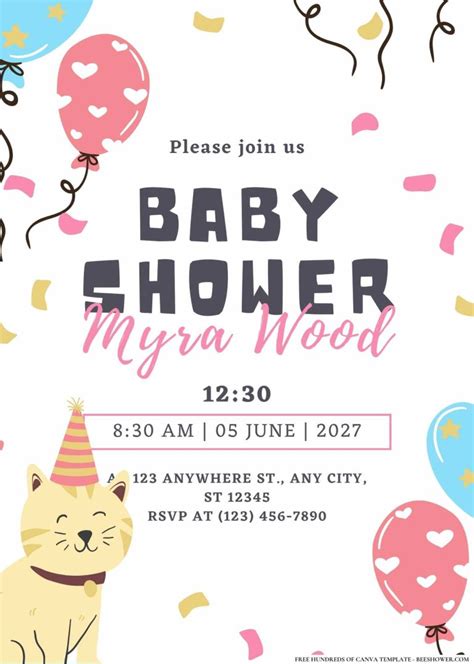 20+ Party Catty Baby Shower Invitation Templates