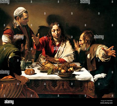 Supper at Emmaus. 1601. Caravaggio - Cena in Emmaus Stock Photo - Alamy