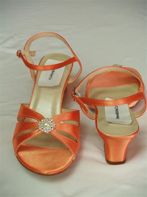 Orange Wedding Shoes B W Ww Width Comfortable Heel By Newbrideco