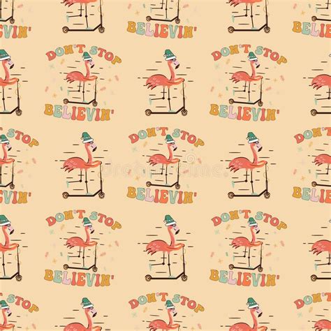 Retro Groovy Christmas Seamless Pattern With Cute Holidays Background