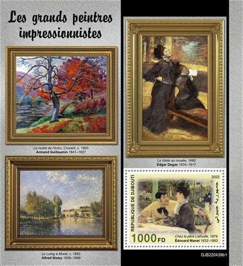 DJIBUTI 2022 Great Impressionists Perf Souv Sheet Mint Never