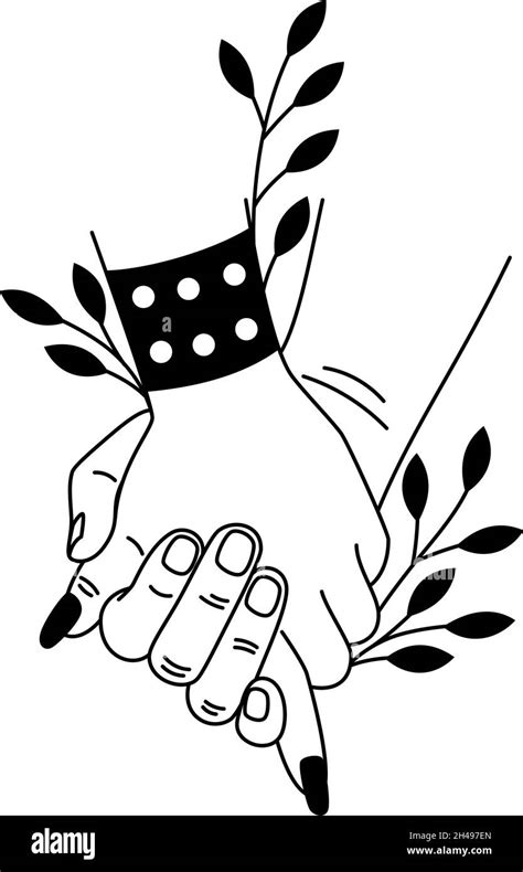 Gentle Touch Cartoon Holding Hands With Tenderness And Love Caring